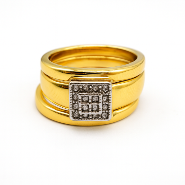 tog tr1041 Tr1041-Gold plated tripset with square detail - Image 1