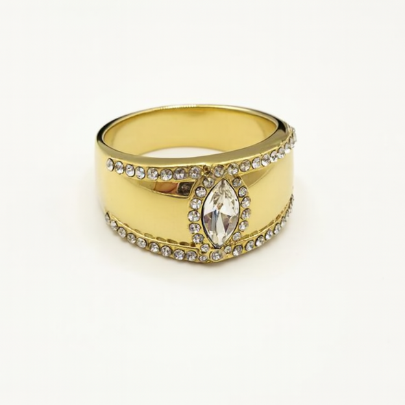 tog tr1072 Tr1072-Gold plated ladies broad ring-gift box included - Image 1