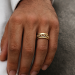 Tr975-Gold Plated Gents Ring - Image 2