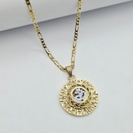 Tg1481-Gold plated aum pendant and neck chain