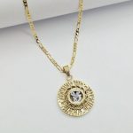 Tg1482-Gold plated aum pendant and chain