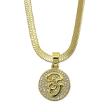 Tg3831-Gold plated aum pendant and chain in a free gift box - Image 2