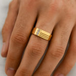 Tr613-Gold plated gents ring - Image 2