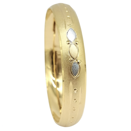 Tg549/60mm-Gold plated tri-colour bangle (sold individually)