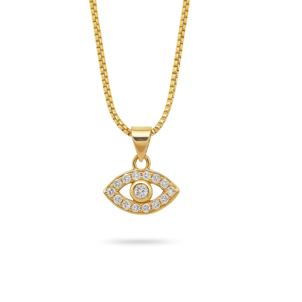 tog tg3472n Tg3472n-Ladies Gold Plated Evil Eye Pendant & Chain - Image 1